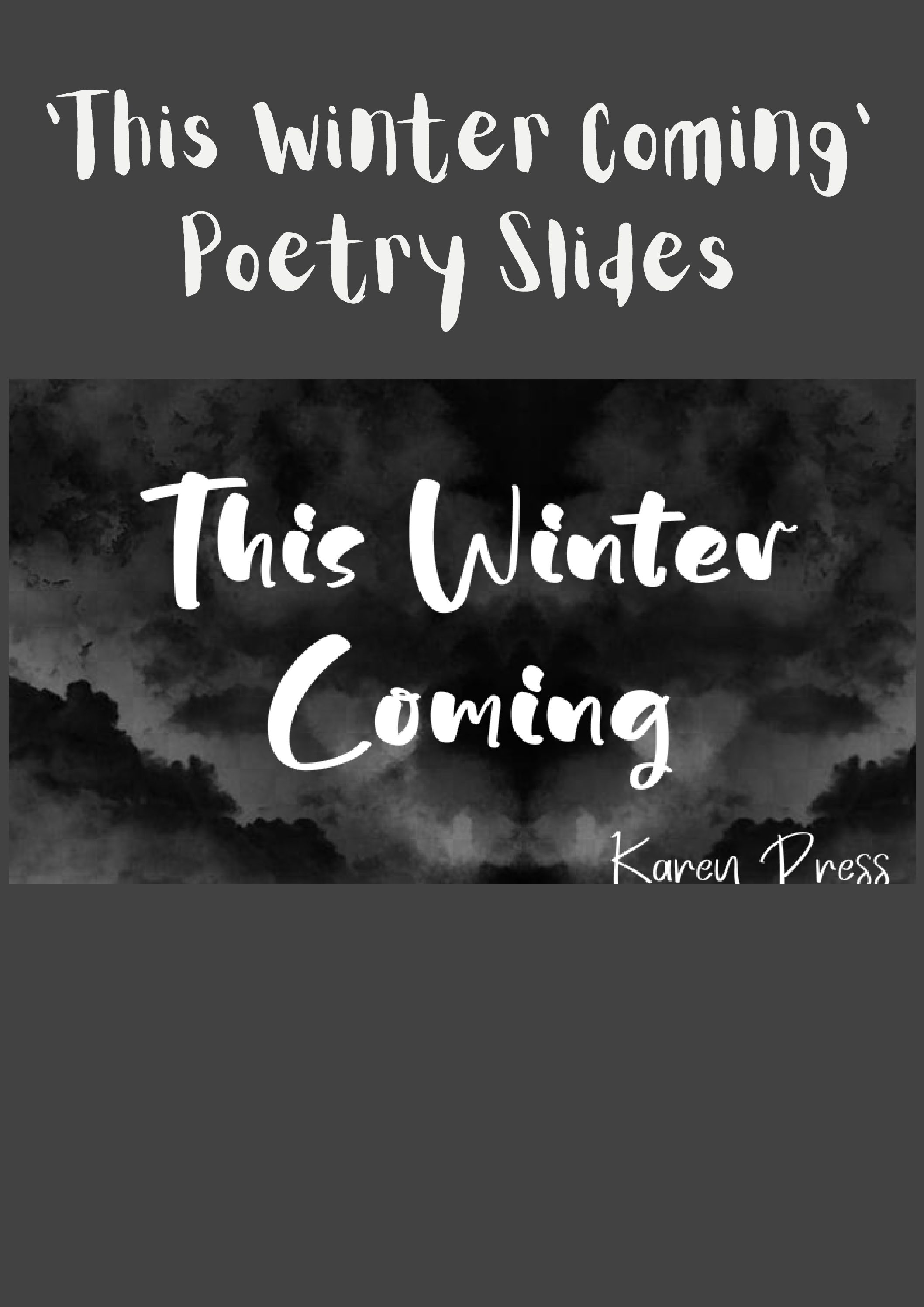 poetry essay this winter coming