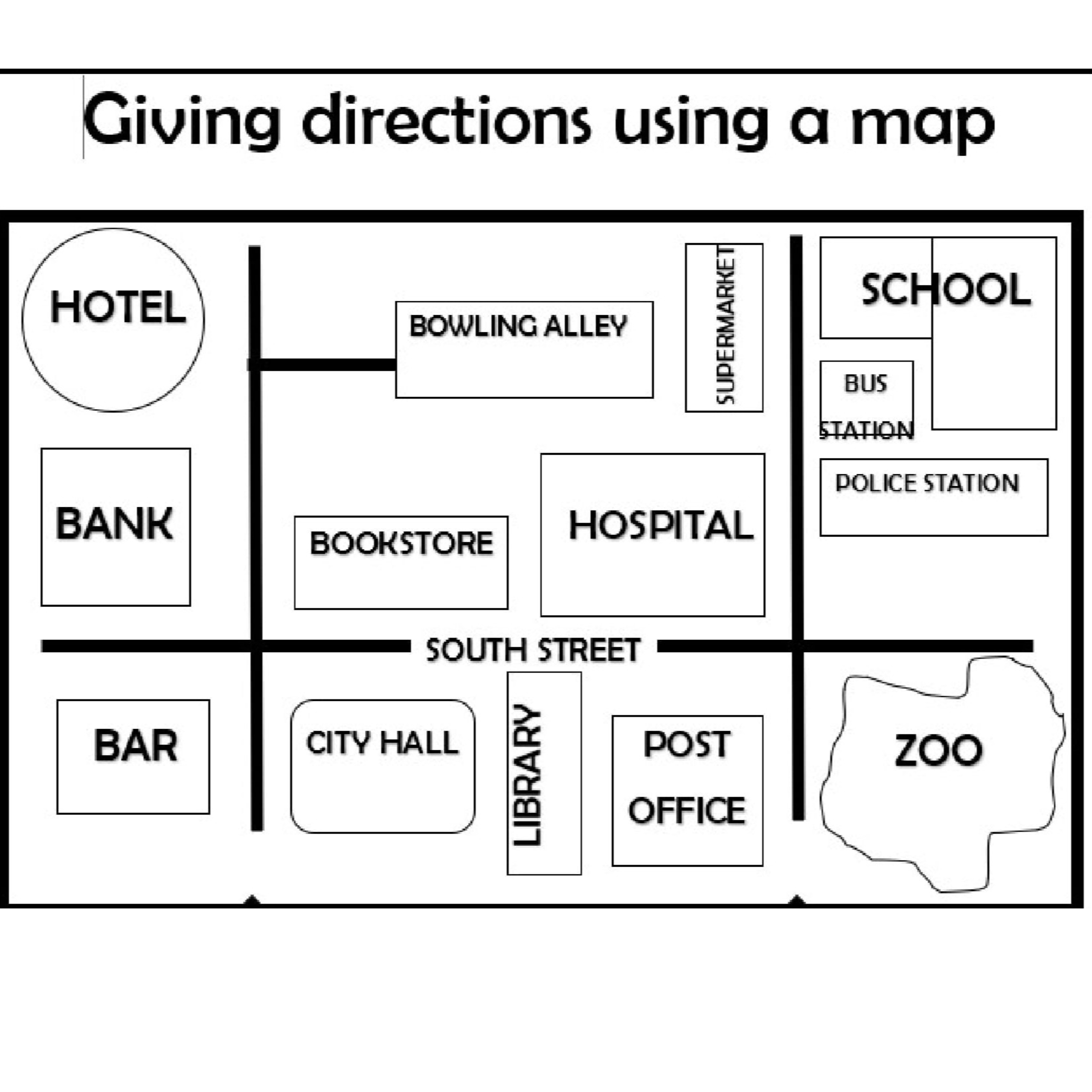 Giving directions using a map • Teacha!