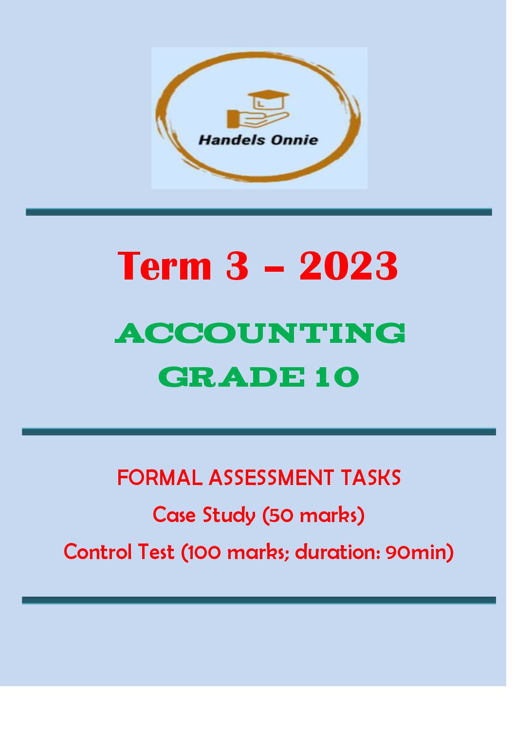 accounting assignment grade 10 term 3