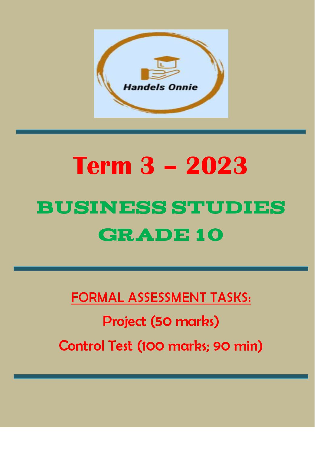 business studies grade 11 term 3 presentation memorandum 2022