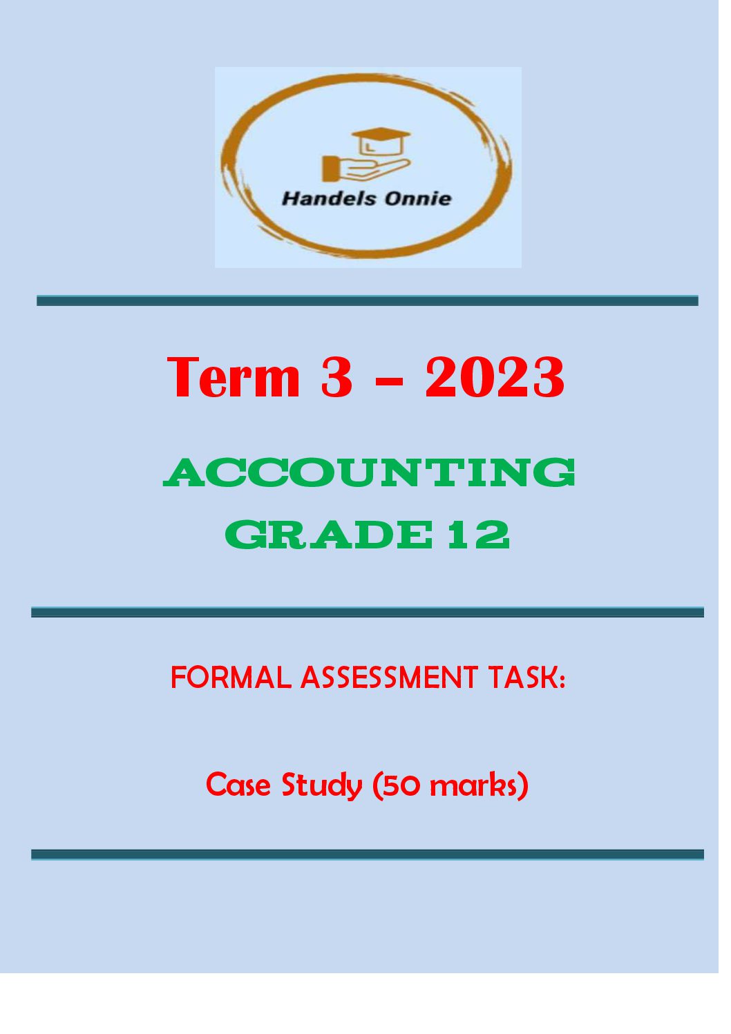 accounting grade 12 case study term 3 2022 memorandum