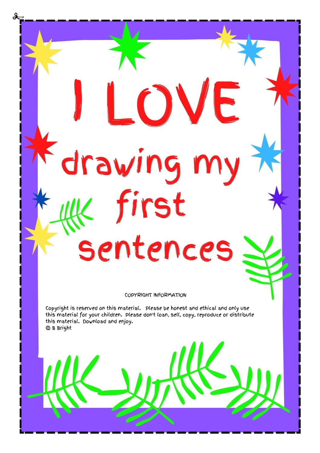 I LOVE DRAWING MY FIRST SENTENCES cover page